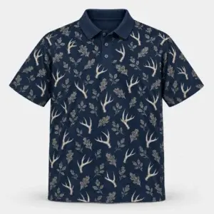 Quiet Antler Microprint Polo Shirt