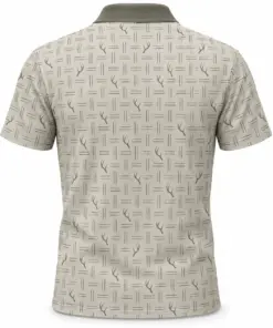 Antler Broken Basket Stone Olive Polo Shirt - Back view