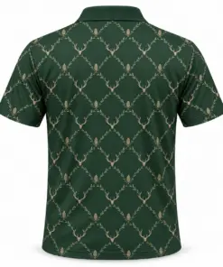 Antler Seed Trellis Forest Stone Polo Shirt - Back view