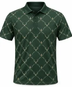Antler Seed Trellis Forest Stone Polo Shirt - Front view