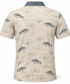 Bass Lotus Contours Oat Slate Polo Shirt - Back view