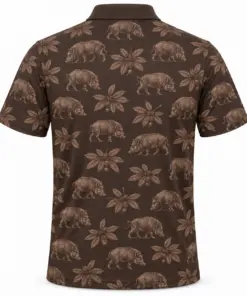 Boar Chestnut Ledger Espresso Ash Polo Shirt - Back view