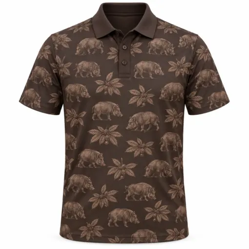 Boar Chestnut Ledger Espresso Ash Polo Shirt - Front view