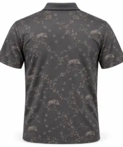 Boar Hoof Bramble Slate Taupe Polo Shirt - Back view