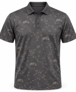 Boar Hoof Bramble Slate Taupe Polo Shirt - Front view