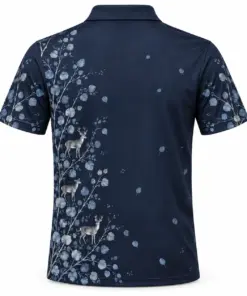 Deer Aspen Side Sweep Ink Stone Polo Shirt - Back view