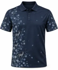 Deer Aspen Side Sweep Ink Stone Polo Shirt - Front view
