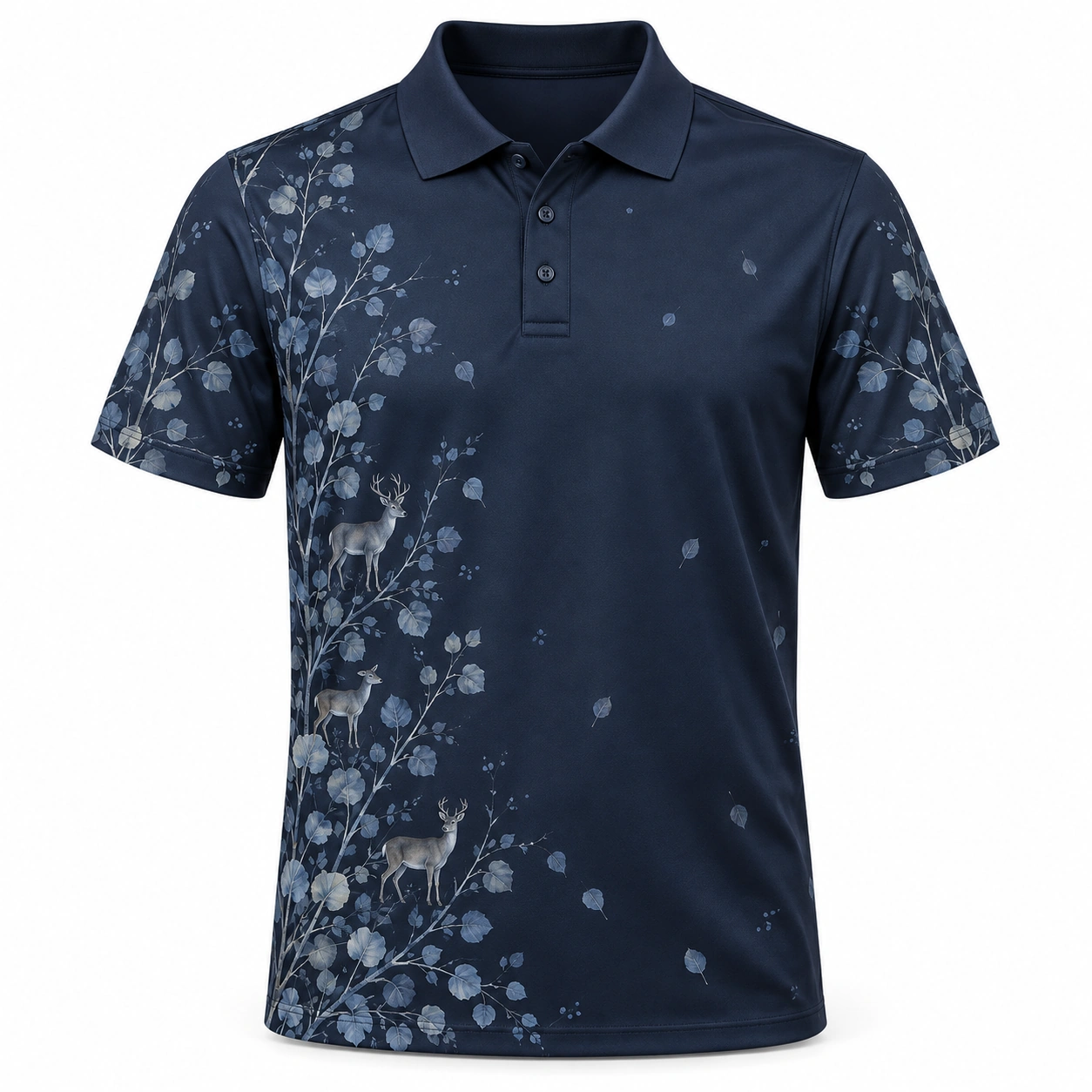 Deer Aspen Side Sweep Ink Stone Polo Shirt - Front view