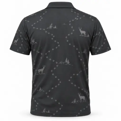 Deer Hoof Drift Slate Pearl Polo Shirt - Back view