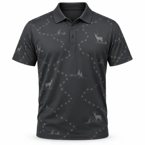 Deer Hoof Drift Slate Pearl Polo Shirt - Front view