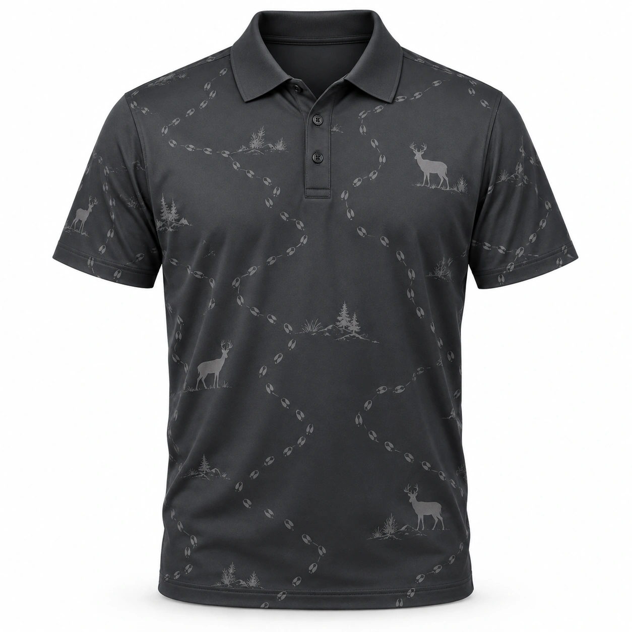 Deer Hoof Drift Slate Pearl Polo Shirt - Front view
