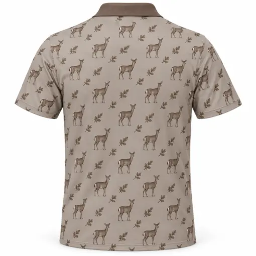 Deer Oak Checker Clay Slate Polo Shirt - Back view
