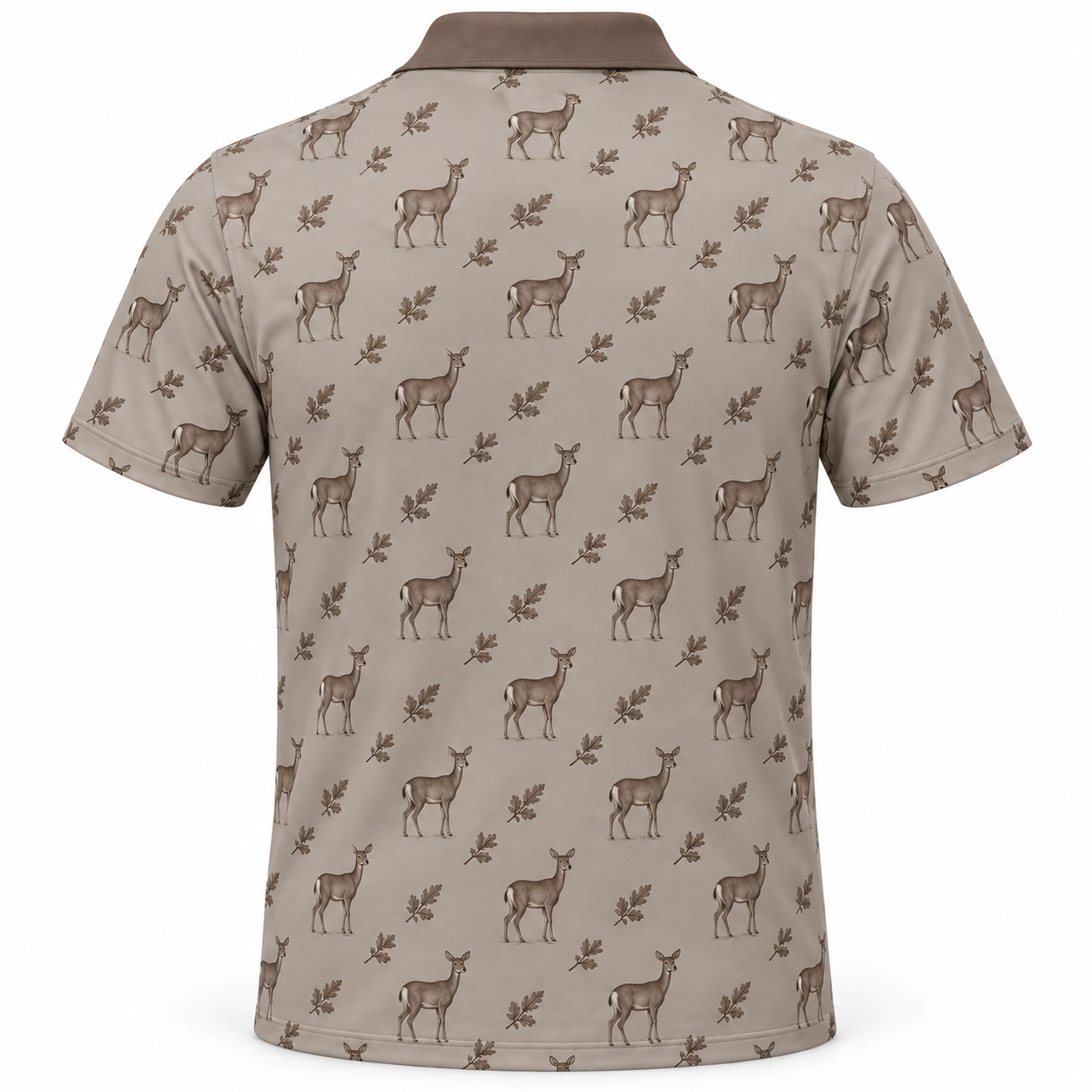 Deer Oak Checker Clay Slate Polo Shirt - Back view
