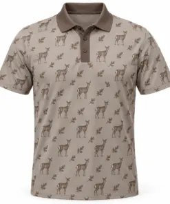 Deer Oak Checker Clay Slate Polo Shirt - Front view