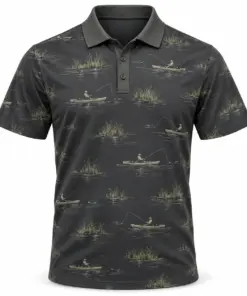 Kayak Reed Islands Graphite Olive Polo Shirt - Front view