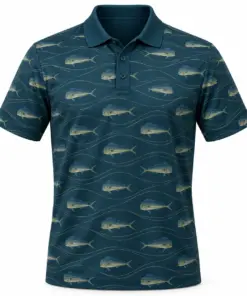 Mahi Wave Weft Petrol Sand Polo Shirt - Front view