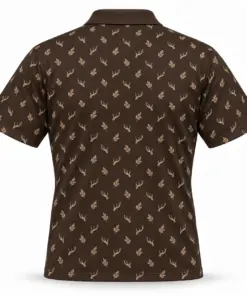 Micro Antlers and Oak Espresso Polo Shirt - Back view