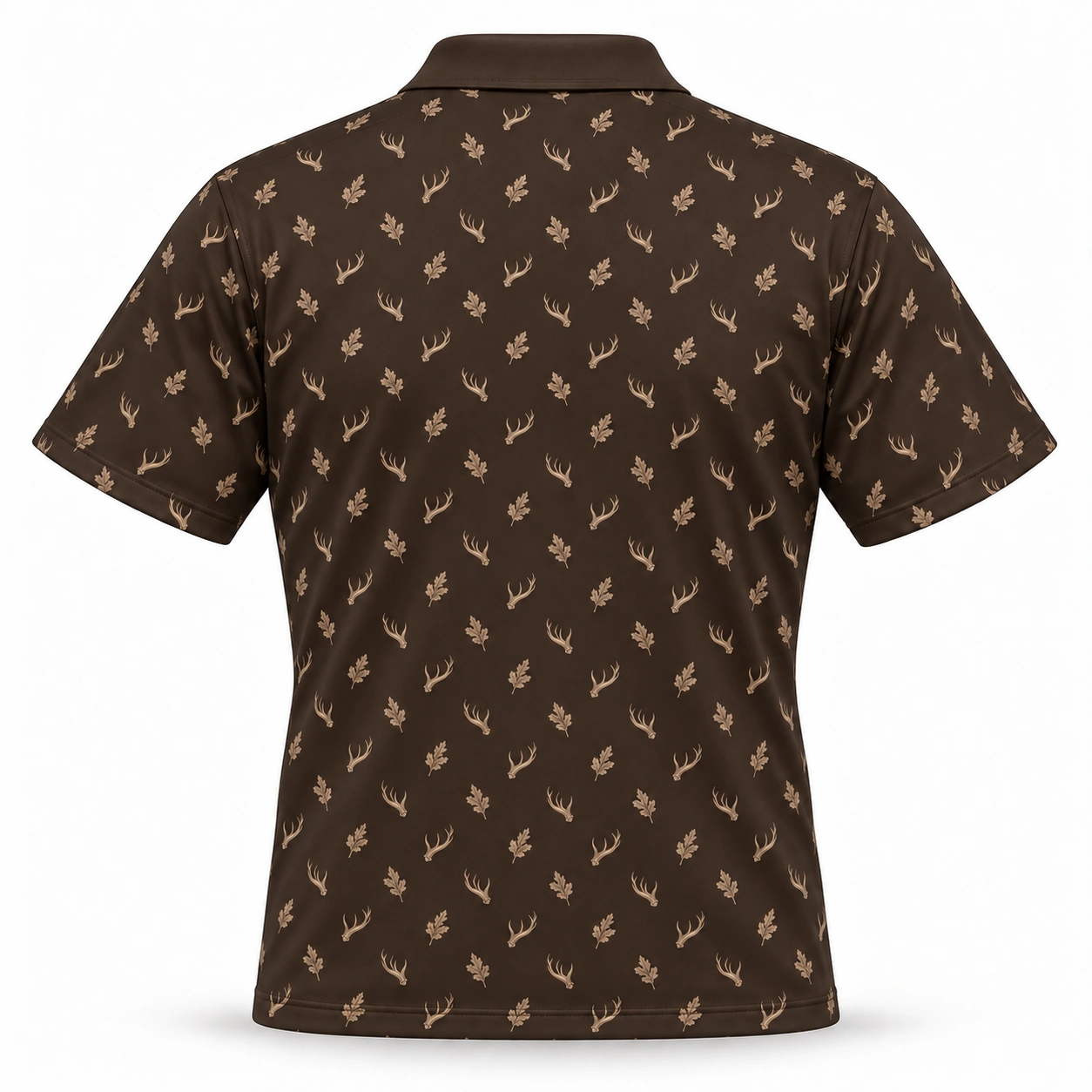Micro Antlers and Oak Espresso Polo Shirt - Back view