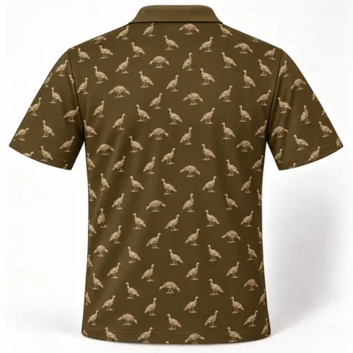 Micro Turkey Bronze Field Polo Shirt - Back view