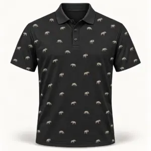 Micro Wild Boar Charcoal Polo Shirt