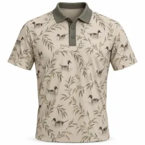 Pintail Willow Scallop Oat Moss Polo Shirt