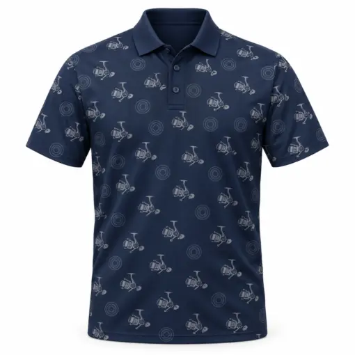Reel Contour Rings Midnight Pewter Polo Shirt - Front view