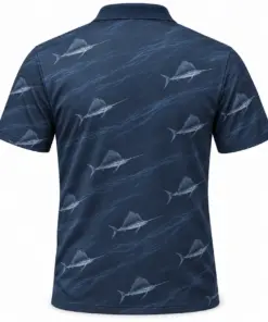 Sailfish Fan Current Ink Smoke Polo Shirt - Back view