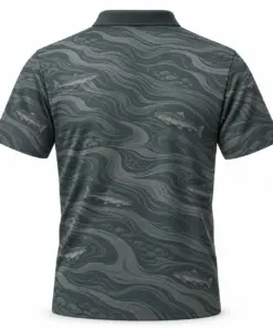 Salmon River Grain Smoke Pine Polo Shirt - Back view
