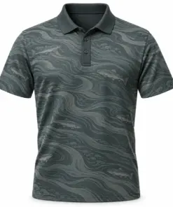 Salmon River Grain Smoke Pine Polo Shirt - Front view