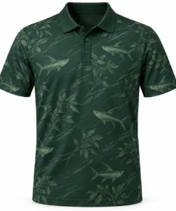 Tarpon Mangrove Veil Forest Smoke Polo Shirt - Front view