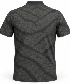 Turkey Fan Current Graphite Sage Polo Shirt - Back view