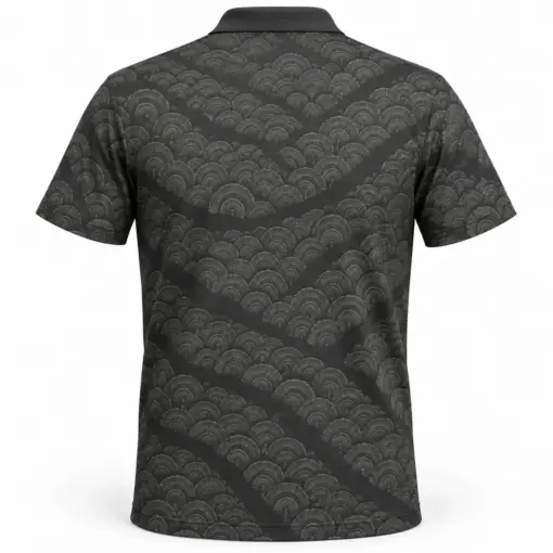 Turkey Fan Current Graphite Sage Polo Shirt - Back view