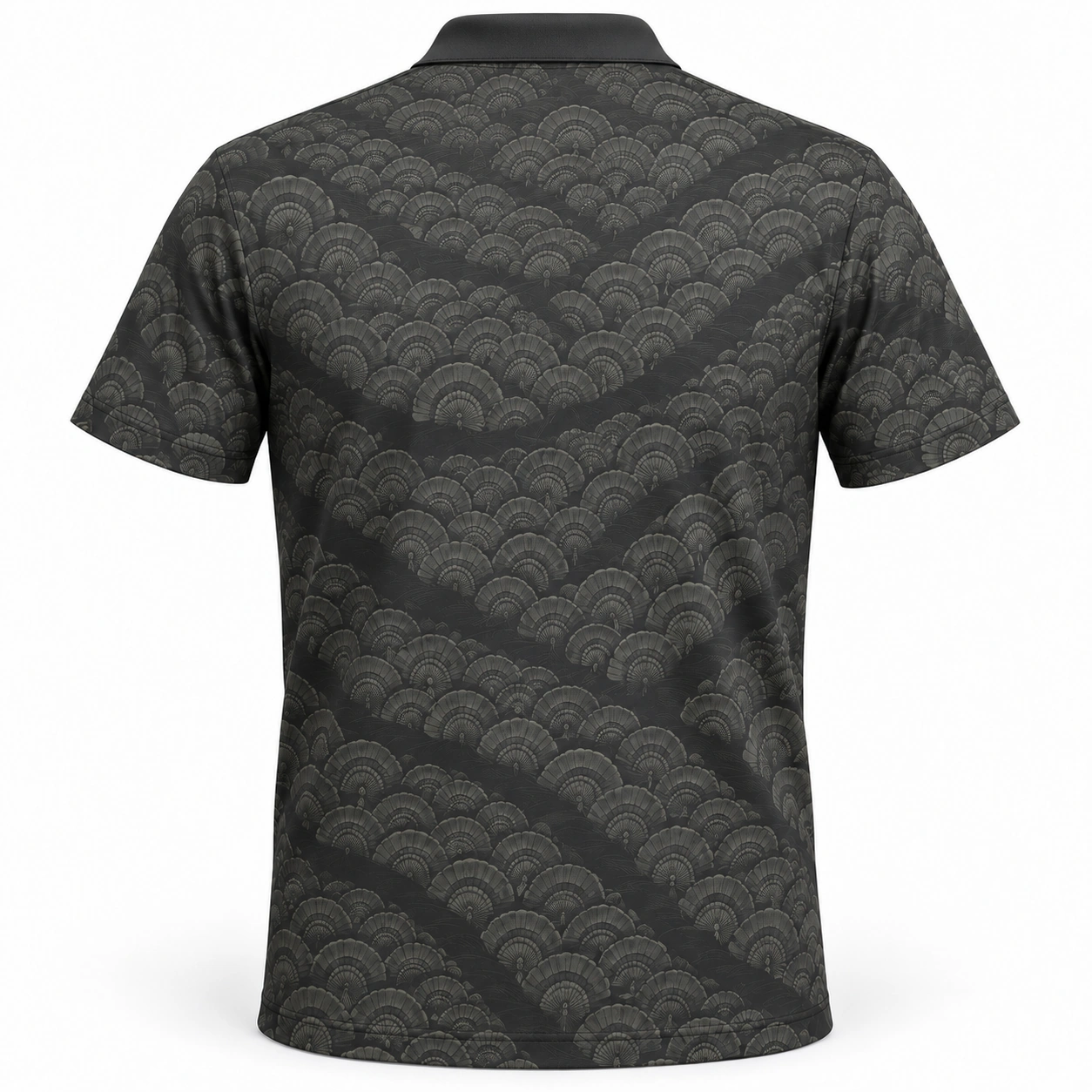 Turkey Fan Current Graphite Sage Polo Shirt - Back view