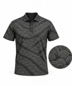 Turkey Fan Current Graphite Sage Polo Shirt - Front view