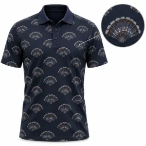 Turkey Fan Open Arch Ink Pewter Polo Shirt
