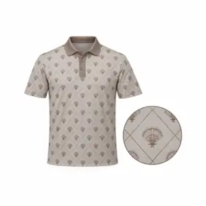 Turkey Fan Trellis Stone Taupe Polo Shirt