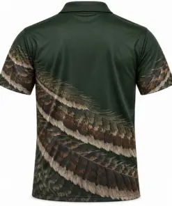 Turkey Feather Quiet Diagonal Forest Ash Polo Shirt - Back view