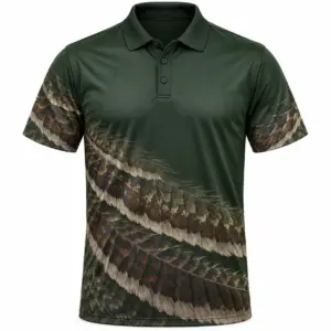 Turkey Feather Quiet Diagonal Forest Ash Polo Shirt