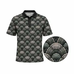 Turkey Grand Fan Canopy Charcoal Moss Polo Shirt