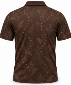Turkey Track Fern Drift Espresso Stone Polo Shirt - Back view