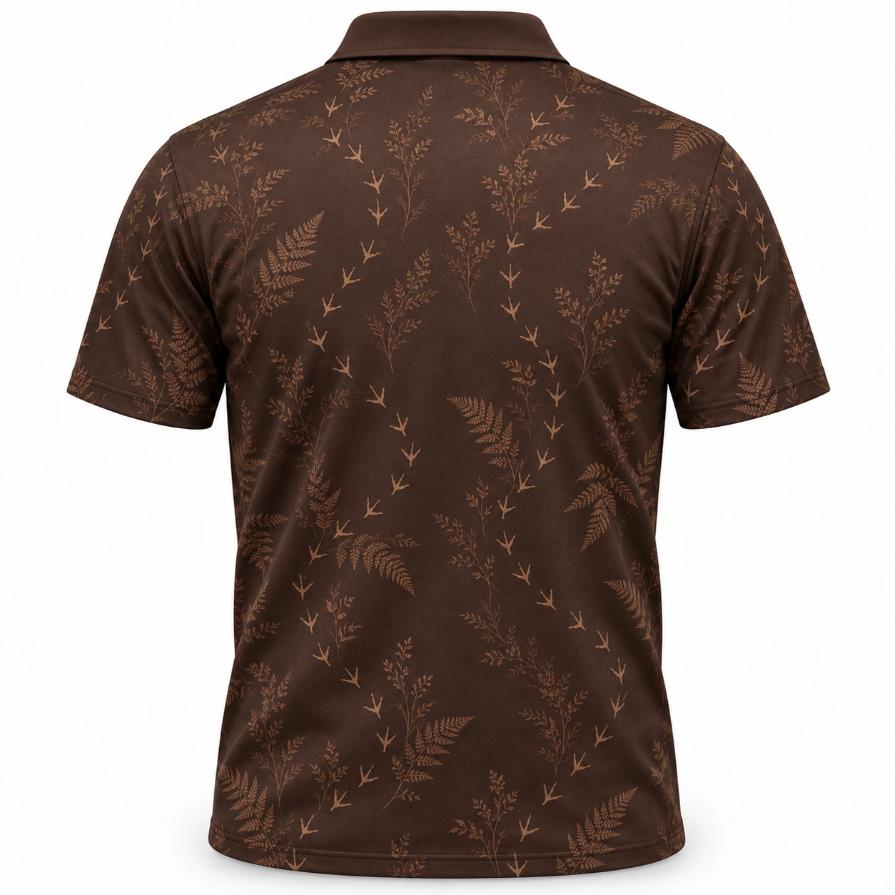 Turkey Track Fern Drift Espresso Stone Polo Shirt - Back view