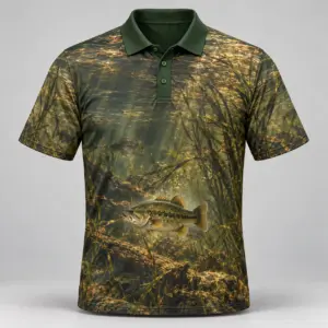 Underwater Bass Bronze Lake Polo Shirt