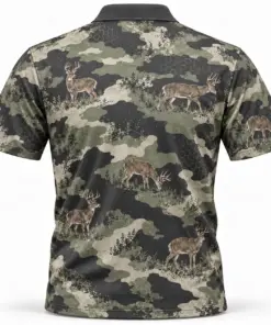 Whitetail Hexwood Charcoal Sage Polo Shirt - Back view