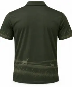 Whitetail Quiet Horizon Moss Smoke Polo Shirt - Back view
