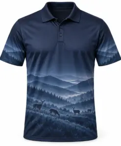 Whitetail Valley Arcs Midnight Blue Polo Shirt - Front view