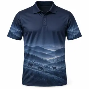 Whitetail Valley Arcs Midnight Blue Polo Shirt