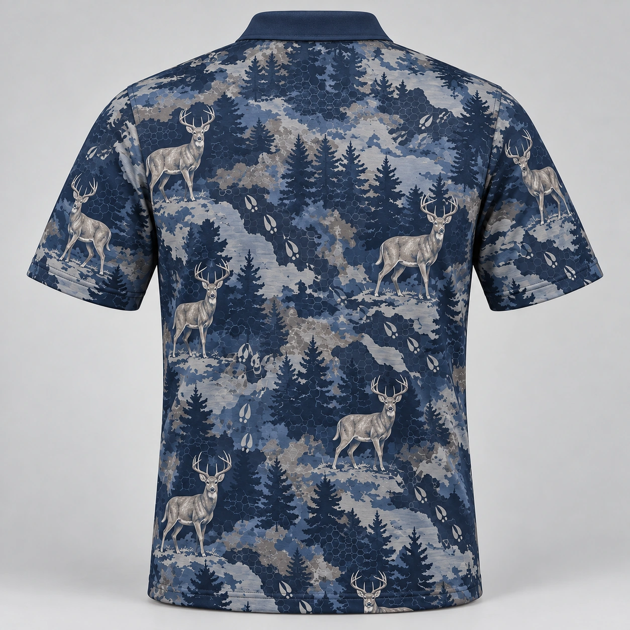 Whitetail Woodland Night Timber Polo Shirt - Back view