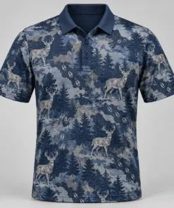Whitetail Woodland Night Timber Polo Shirt - Front view