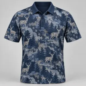 Whitetail Woodland Night Timber Polo Shirt