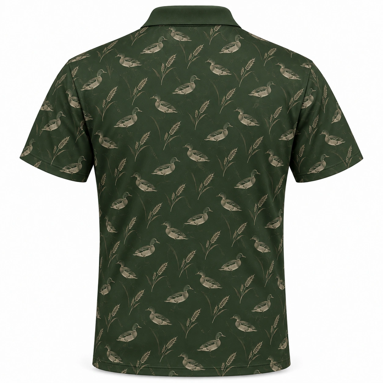 Wigeon Grass Medley Moss Sand Polo Shirt - Back view